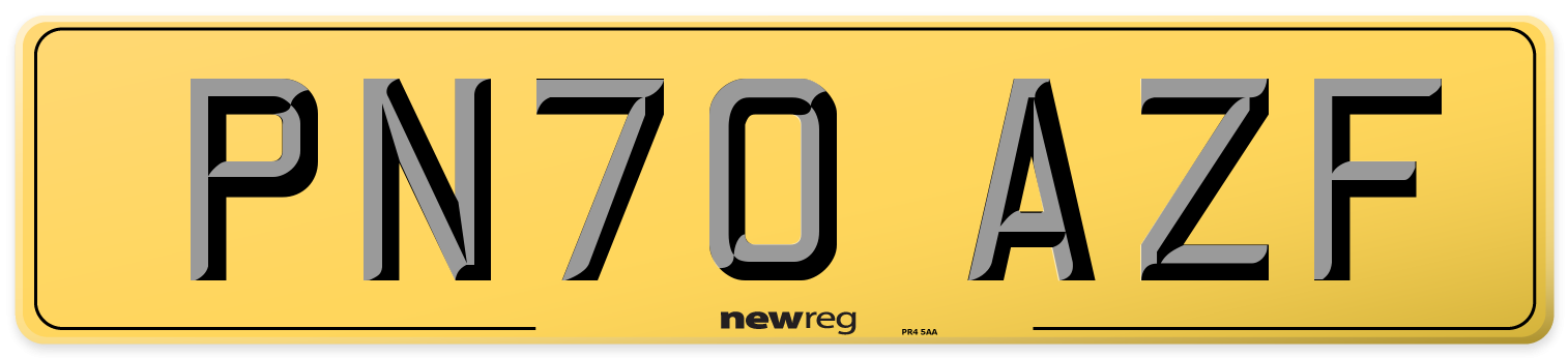 PN70 AZF Rear Number Plate