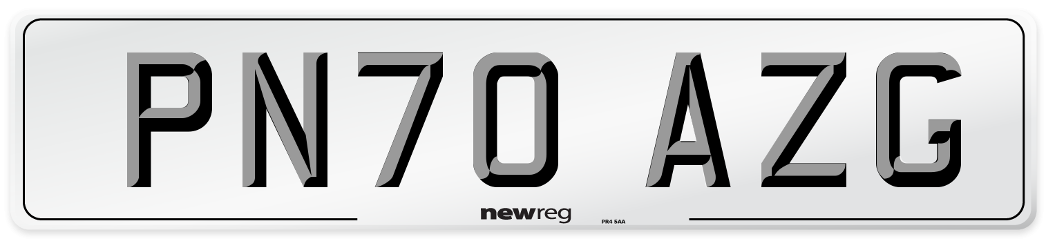 PN70 AZG Front Number Plate
