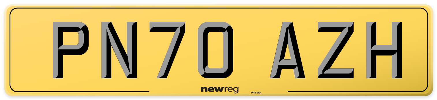 PN70 AZH Rear Number Plate