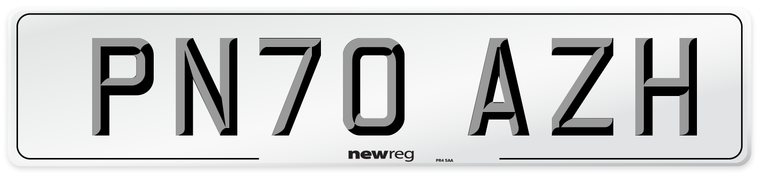 PN70 AZH Front Number Plate