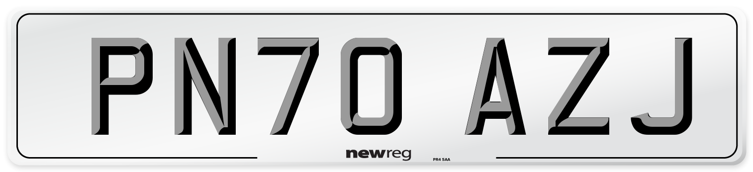 PN70 AZJ Front Number Plate