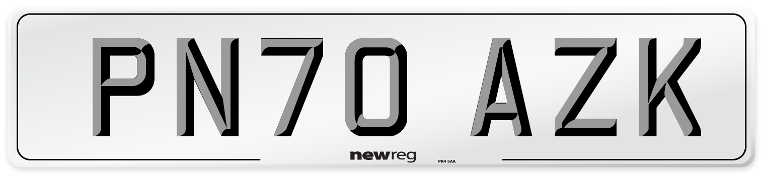 PN70 AZK Front Number Plate