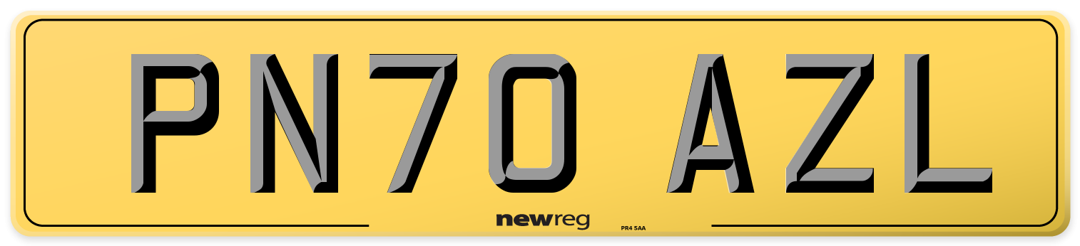 PN70 AZL Rear Number Plate
