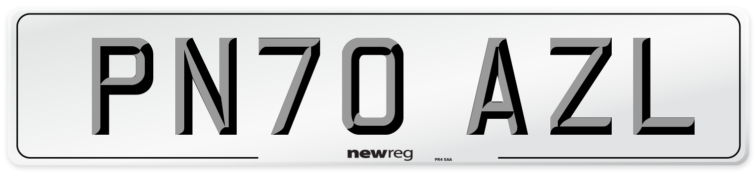 PN70 AZL Front Number Plate