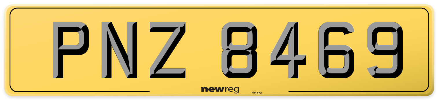 PNZ 8469 Rear Number Plate