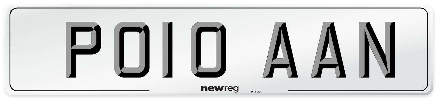 PO10 AAN Front Number Plate