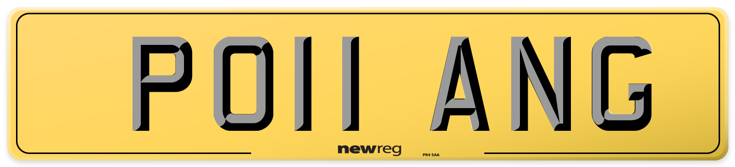 PO11 ANG Rear Number Plate