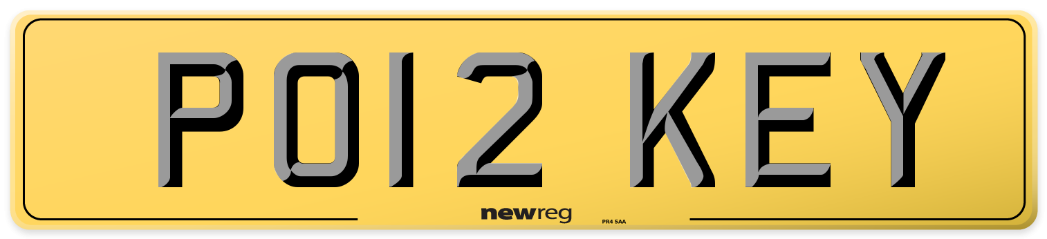 PO12 KEY Rear Number Plate