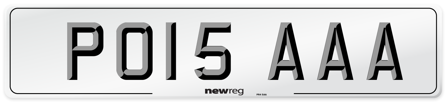 PO15 AAA Front Number Plate