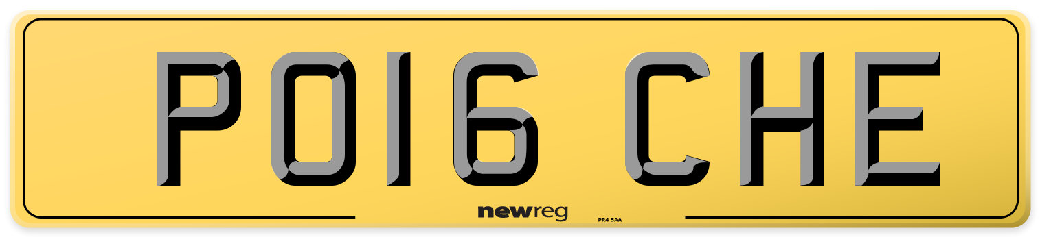 PO16 CHE Rear Number Plate
