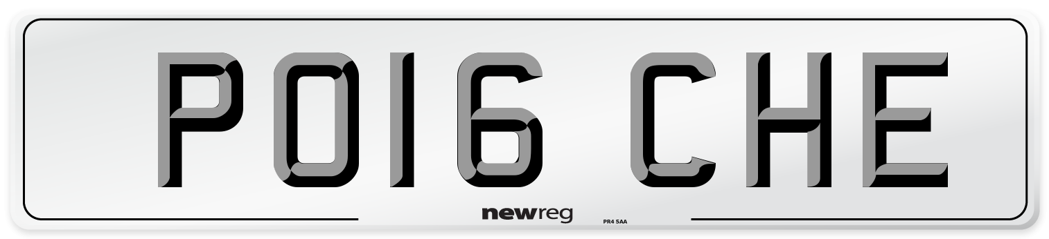 PO16 CHE Front Number Plate