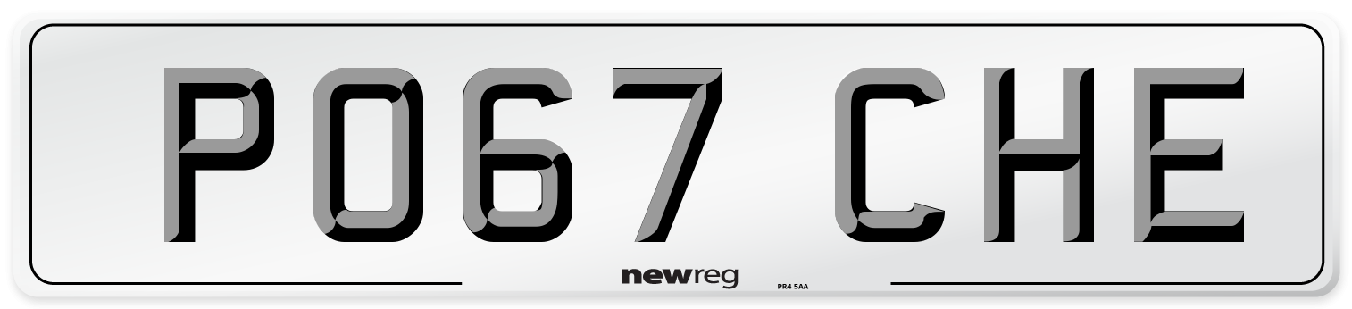PO67 CHE Front Number Plate