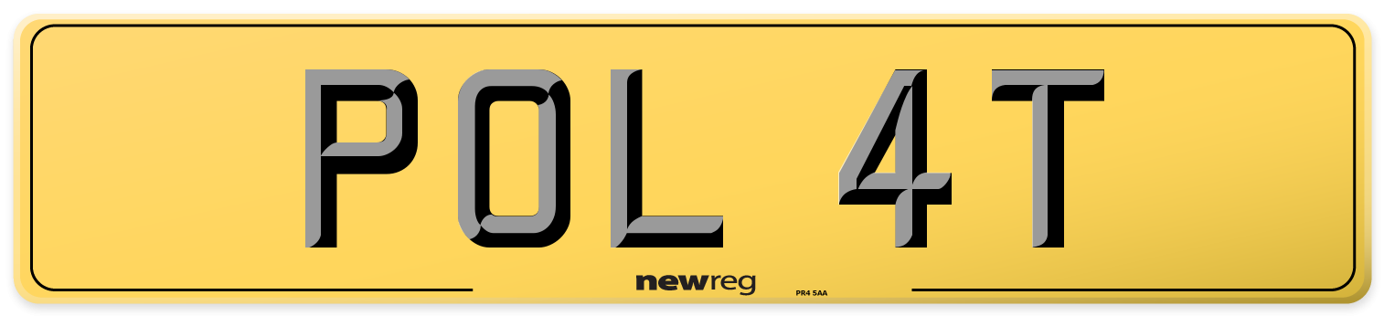 POL 4T Rear Number Plate