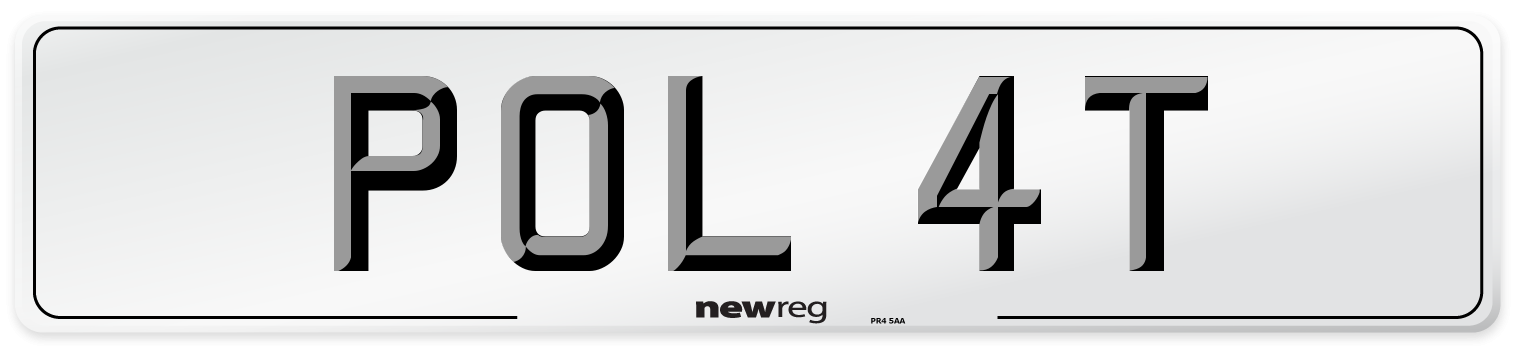 POL 4T Front Number Plate