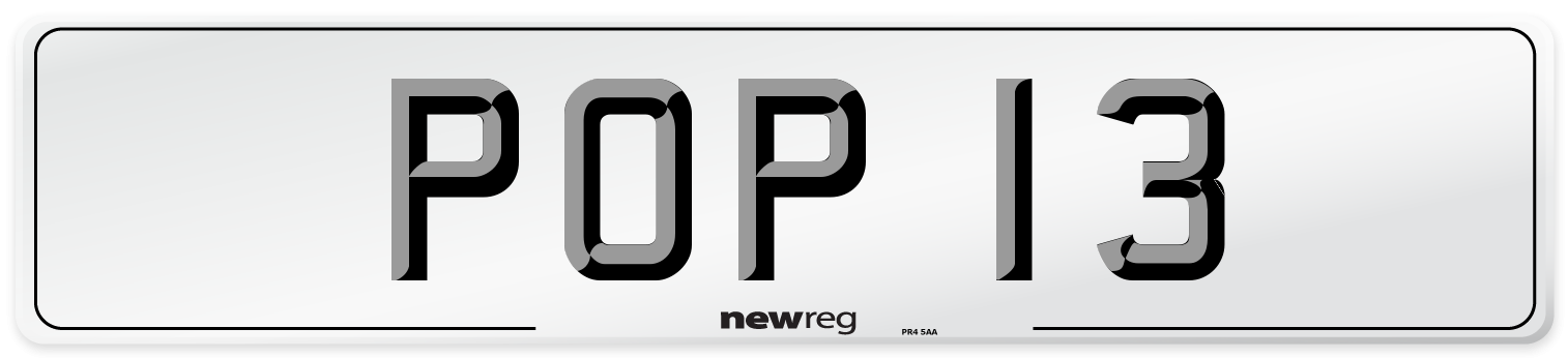 POP 13 Front Number Plate