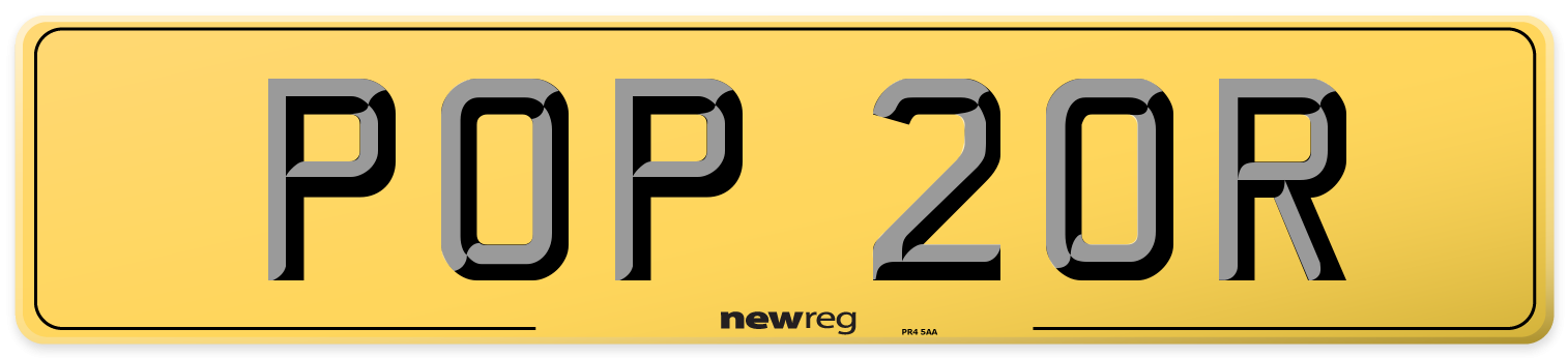 POP 20R Rear Number Plate