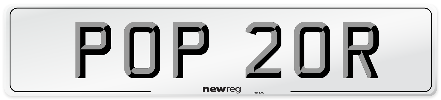 POP 20R Front Number Plate