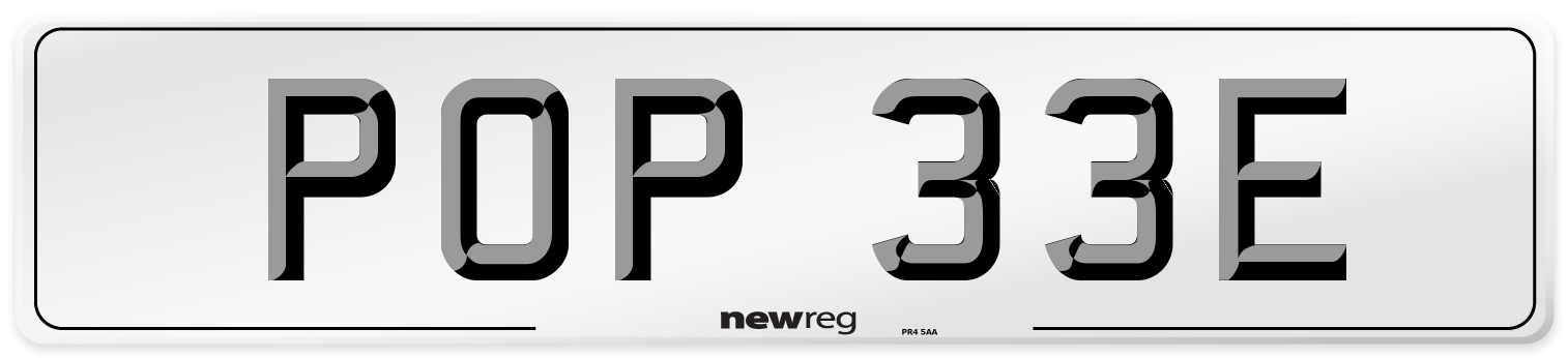 POP 33E Front Number Plate