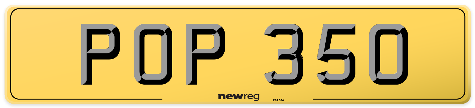 POP 350 Rear Number Plate