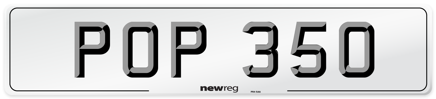 POP 350 Front Number Plate
