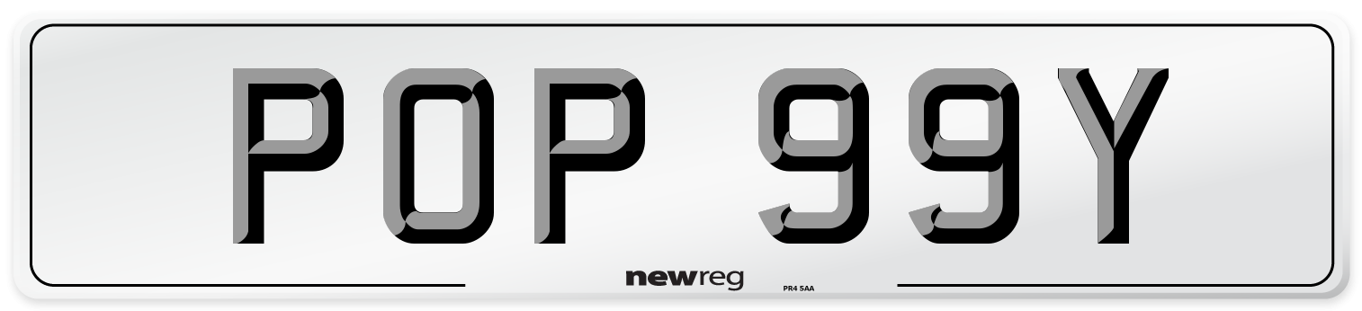 POP 99Y Front Number Plate