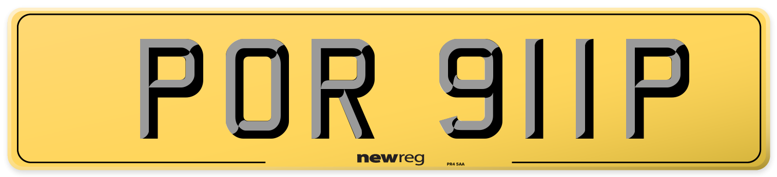 POR 911P Rear Number Plate