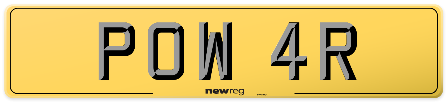 POW 4R Rear Number Plate