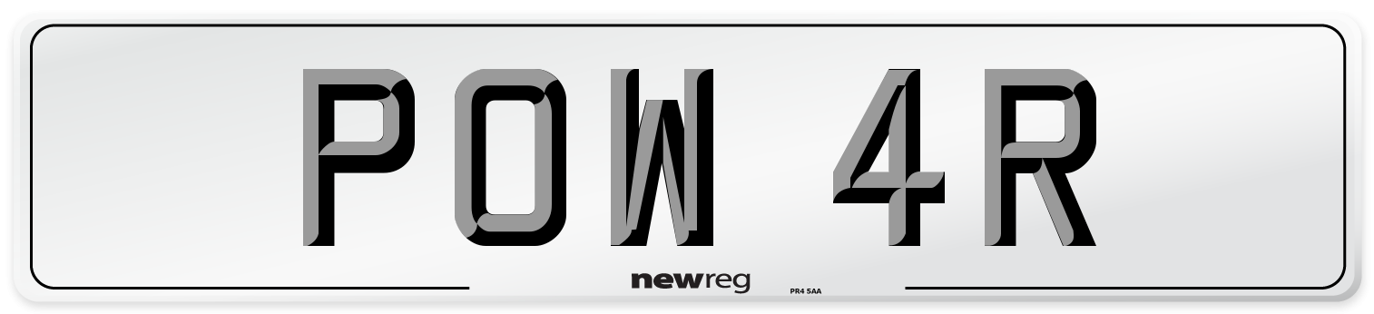 POW 4R Front Number Plate