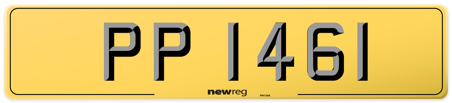 PP 1461 Rear Number Plate