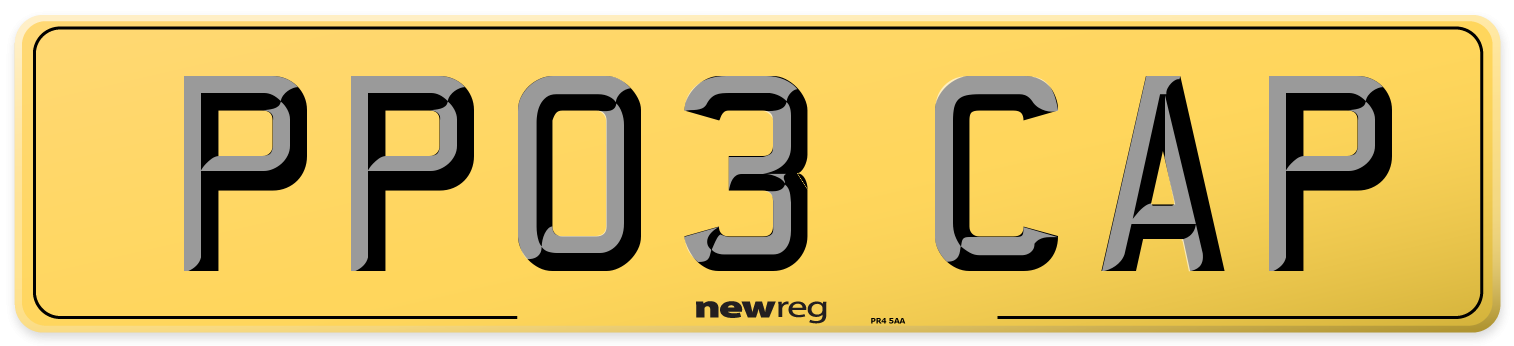 PP03 CAP Rear Number Plate