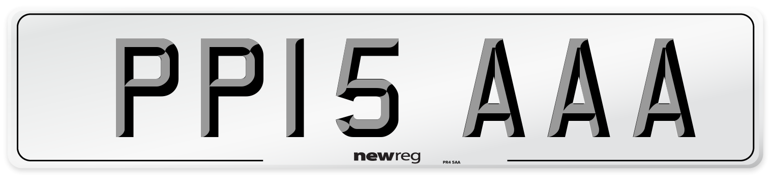 PP15 AAA Front Number Plate