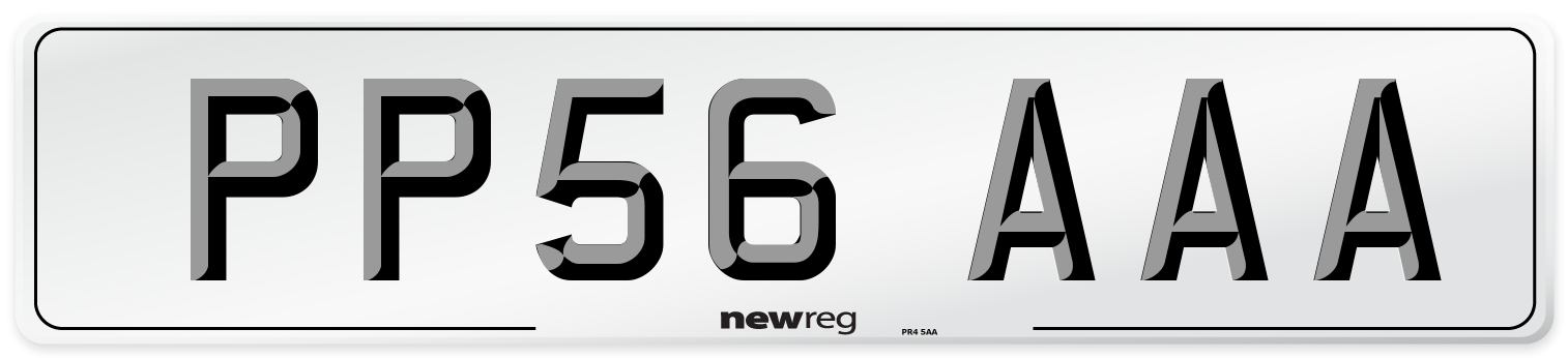 PP56 AAA Front Number Plate