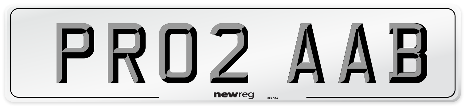 PR02 AAB Front Number Plate