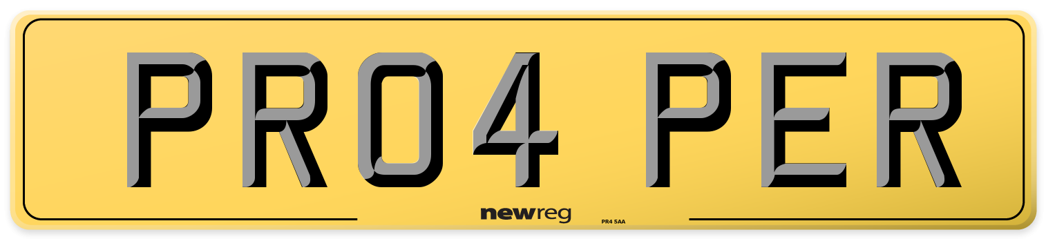 PR04 PER Rear Number Plate