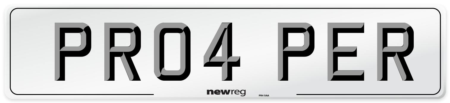 PR04 PER Front Number Plate