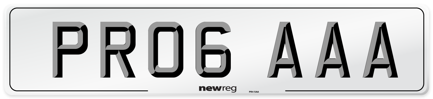 PR06 AAA Front Number Plate