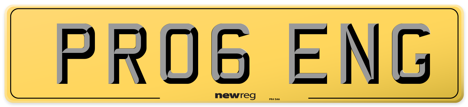 PR06 ENG Rear Number Plate