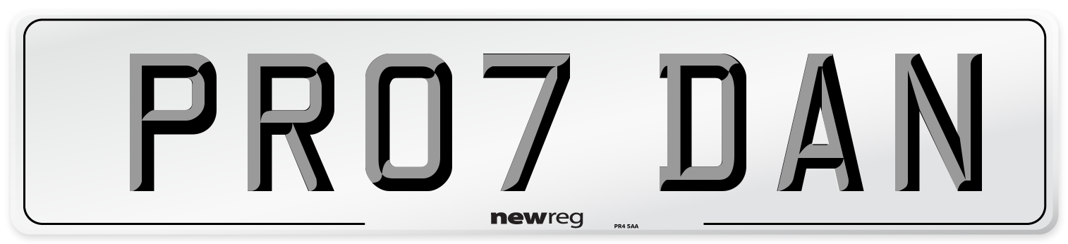 PR07 DAN Front Number Plate