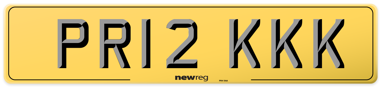 PR12 KKK Rear Number Plate