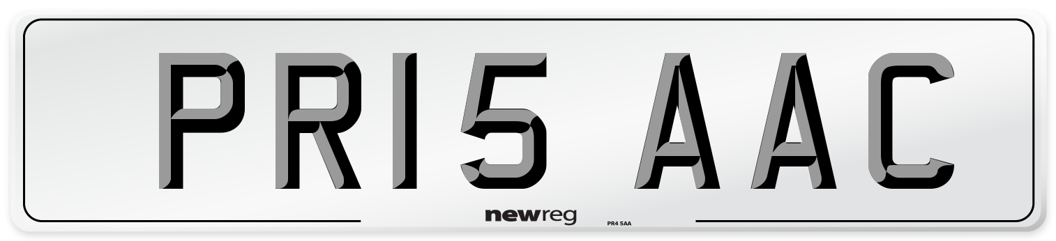 PR15 AAC Front Number Plate