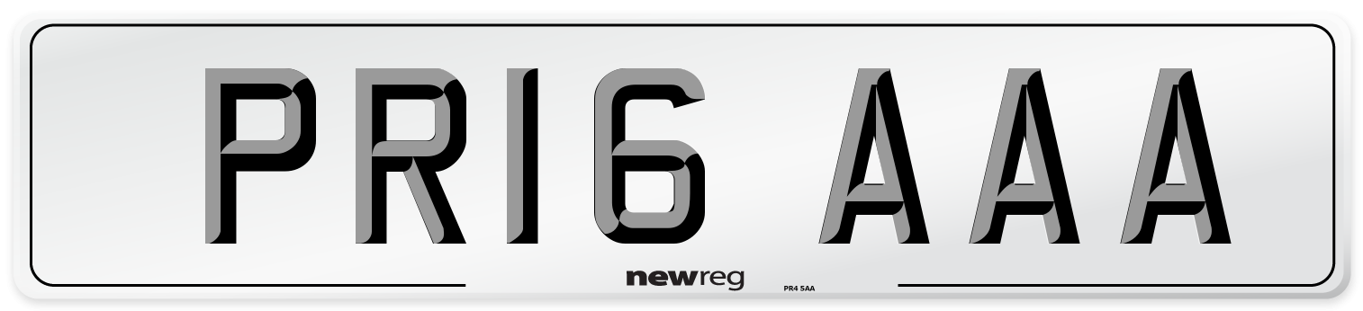 PR16 AAA Front Number Plate