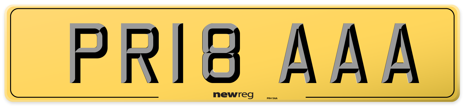 PR18 AAA Rear Number Plate