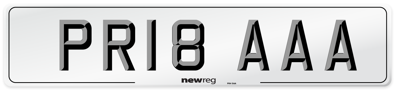 PR18 AAA Front Number Plate