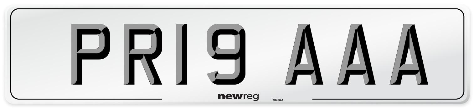 PR19 AAA Front Number Plate