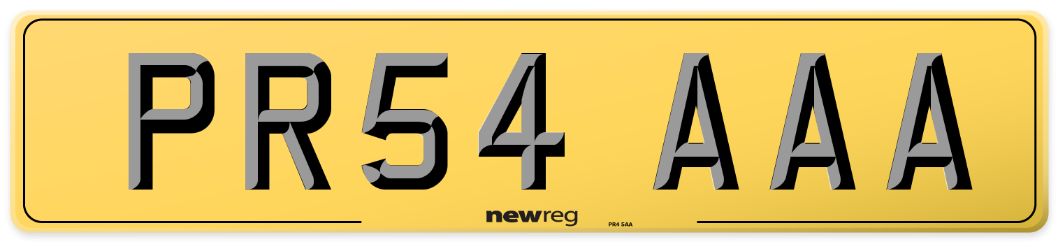 PR54 AAA Rear Number Plate