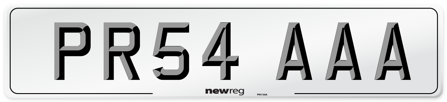 PR54 AAA Front Number Plate