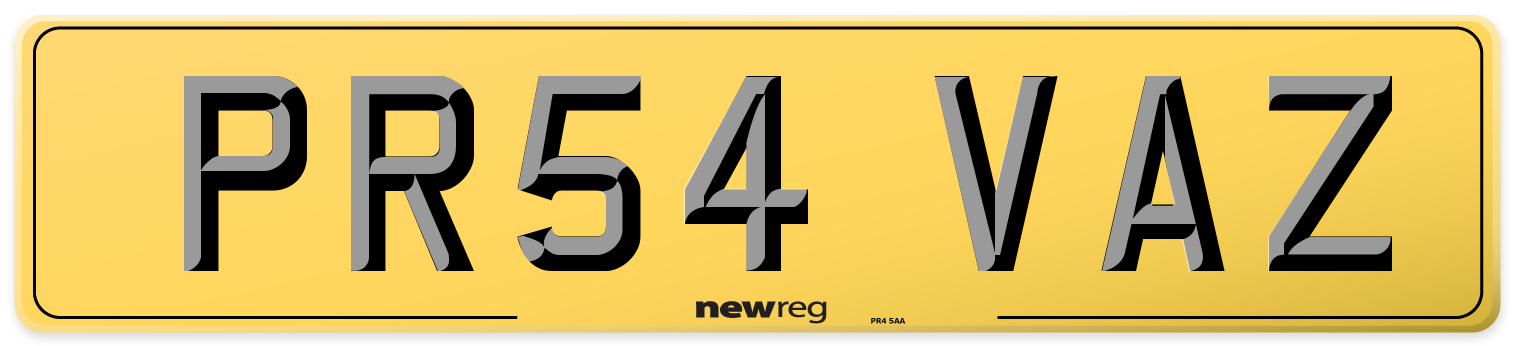 PR54 VAZ Rear Number Plate