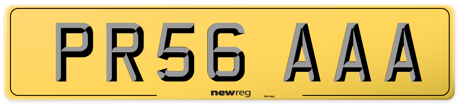 PR56 AAA Rear Number Plate