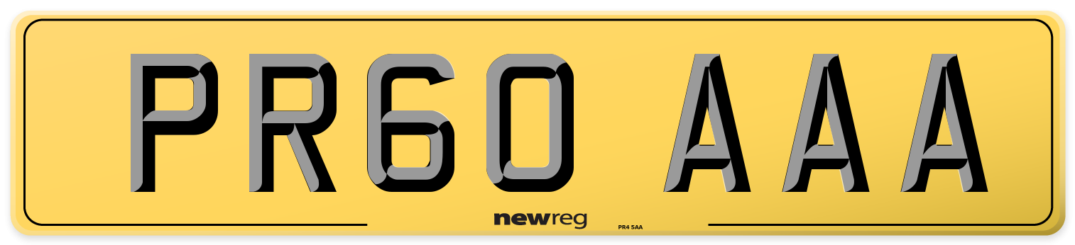 PR60 AAA Rear Number Plate