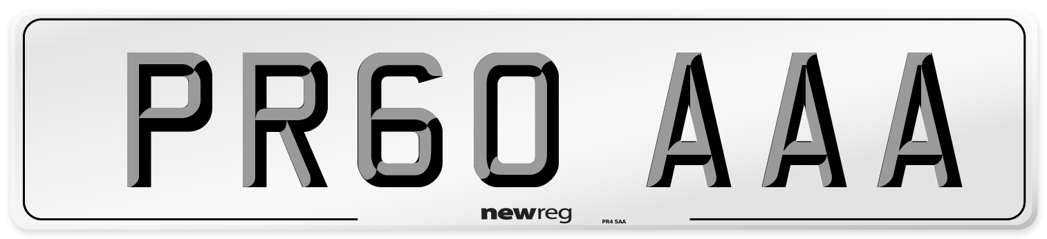 PR60 AAA Front Number Plate